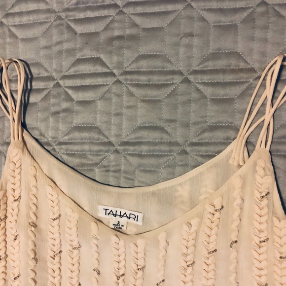 NWOT Silk Pearl-Silver Bead/Weave Camisole Tank - Picture 5 of 14